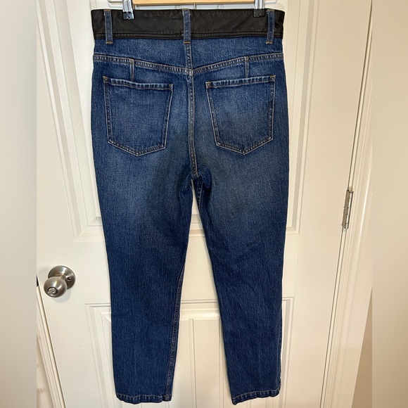 FRAME DENIM LEATHER BLOCK SYLVIE JEAN SIZE 27 STRAIGHT LEG HIGH RISE BUTTON FLY - Picture 3 of 14